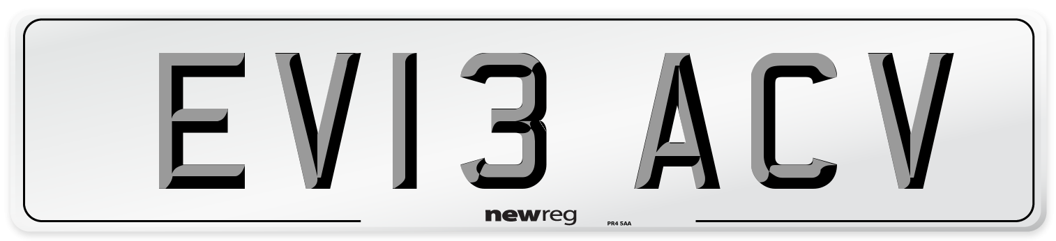EV13 ACV Number Plate from New Reg